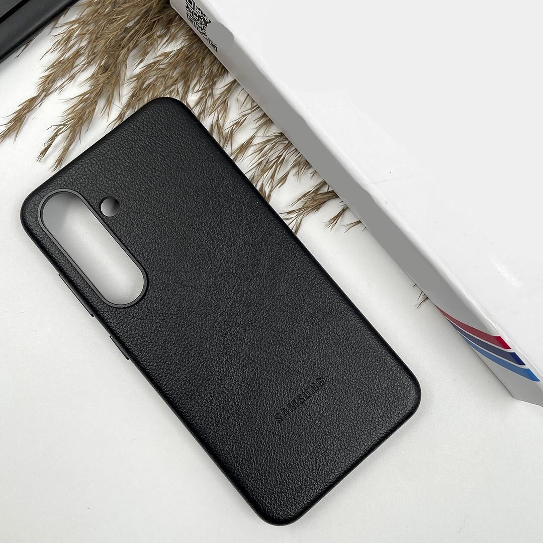 Samsung Galaxy S25 Leather Case, Kindusit Leather Back Cover - Black