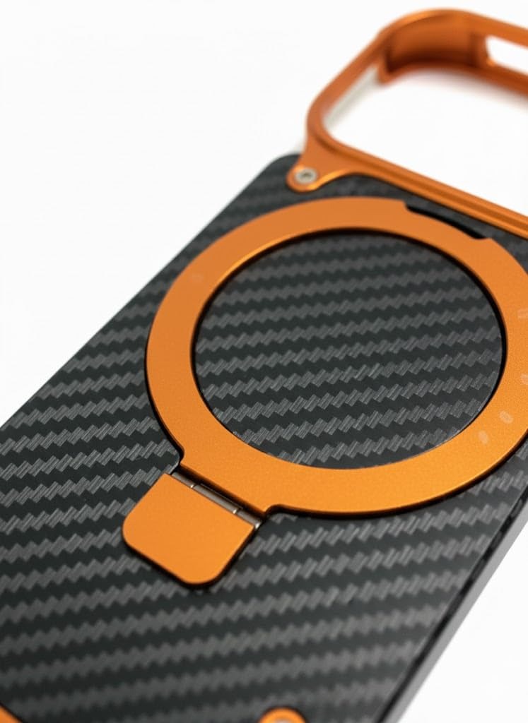 iPhone 17 Pro Max Metal Carbon Case with Stand and Magsafe