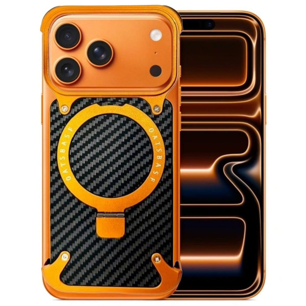 iPhone 17 Pro Max Metal Carbon Case with Stand and Magsafe