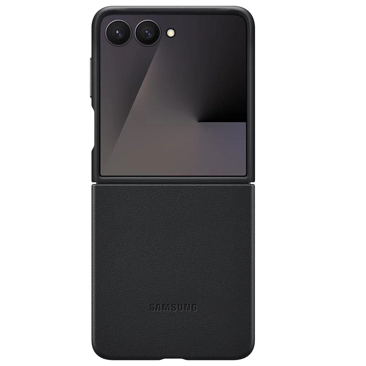 Samsung Galaxy Z Flip7 Leather Protective Shell Cover Back Cover - Black
