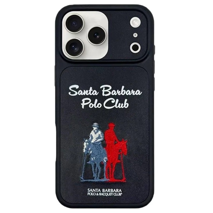 iPhone 17 Pro Leather Case, Original Santa Barbara Questa Series Leather Back Cover - Black