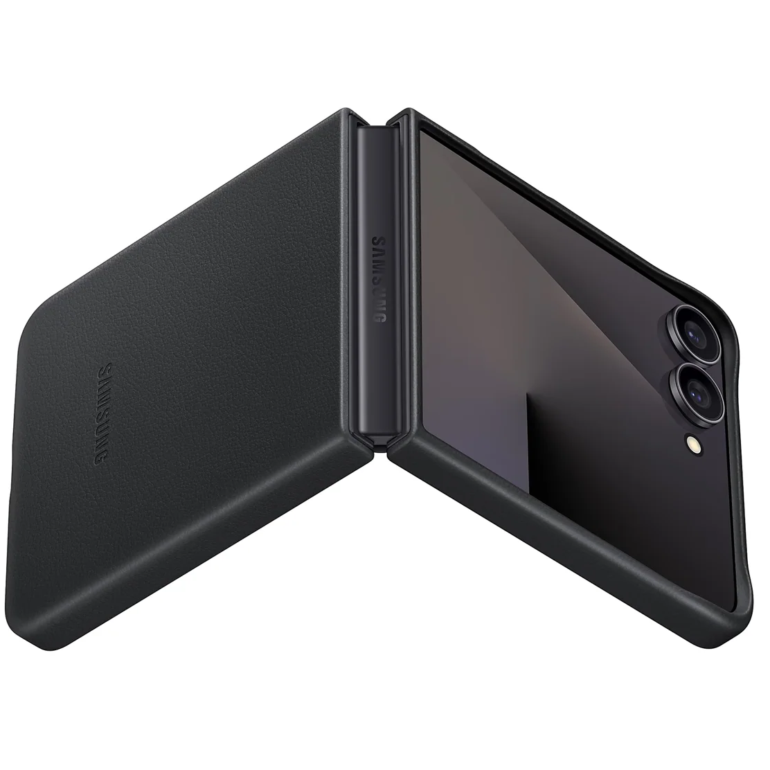 Samsung Galaxy Z Flip7 Leather Protective Shell Cover Back Cover - Black