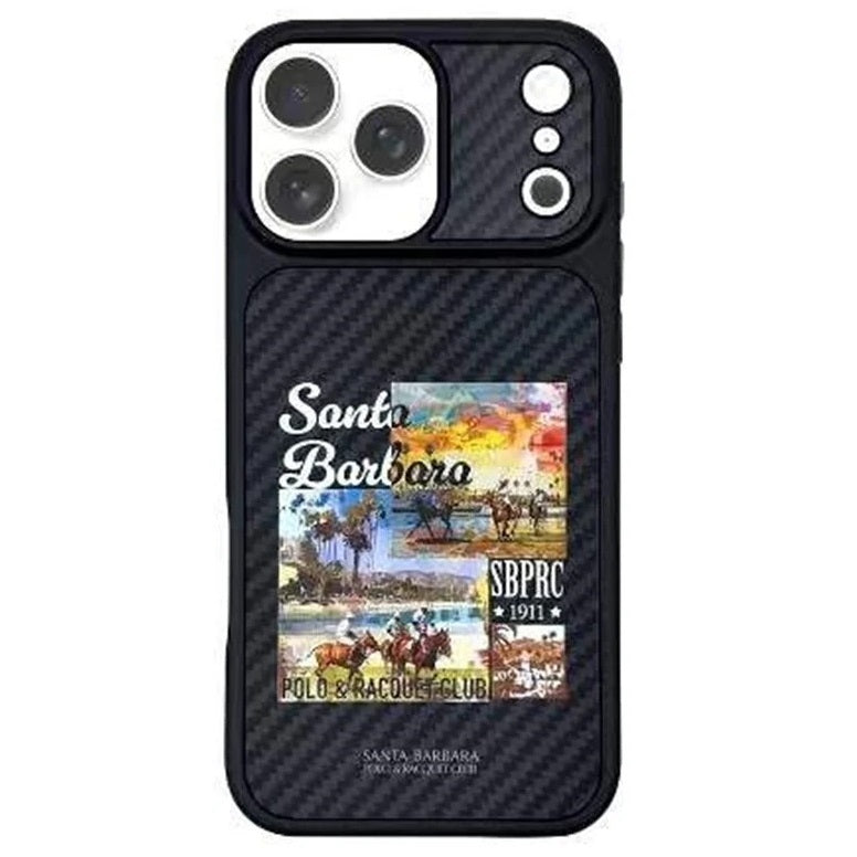 iPhone 17 Pro Max Carbon Case, Original Santa Barbara Elvis Series Carbon Back Cover - Black