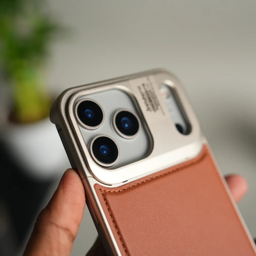 iPhone 17 Pro Aero Flex Metallic Leather MagSafe Case with Aroma - Brown