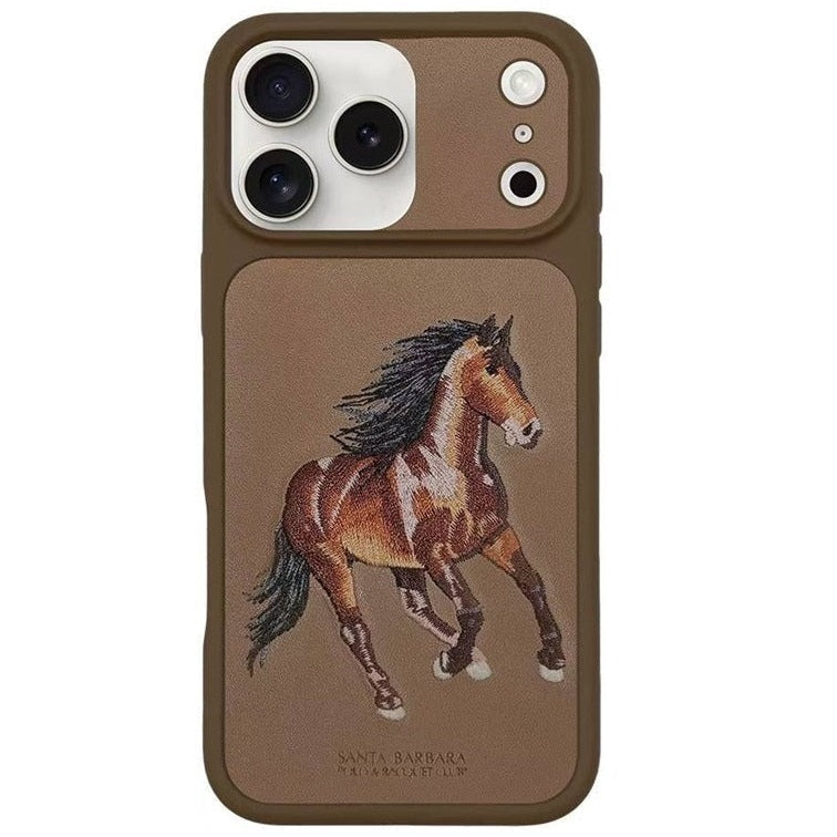 iPhone 17 Pro Max Santa Barbara Boris Series Leather Back Cover