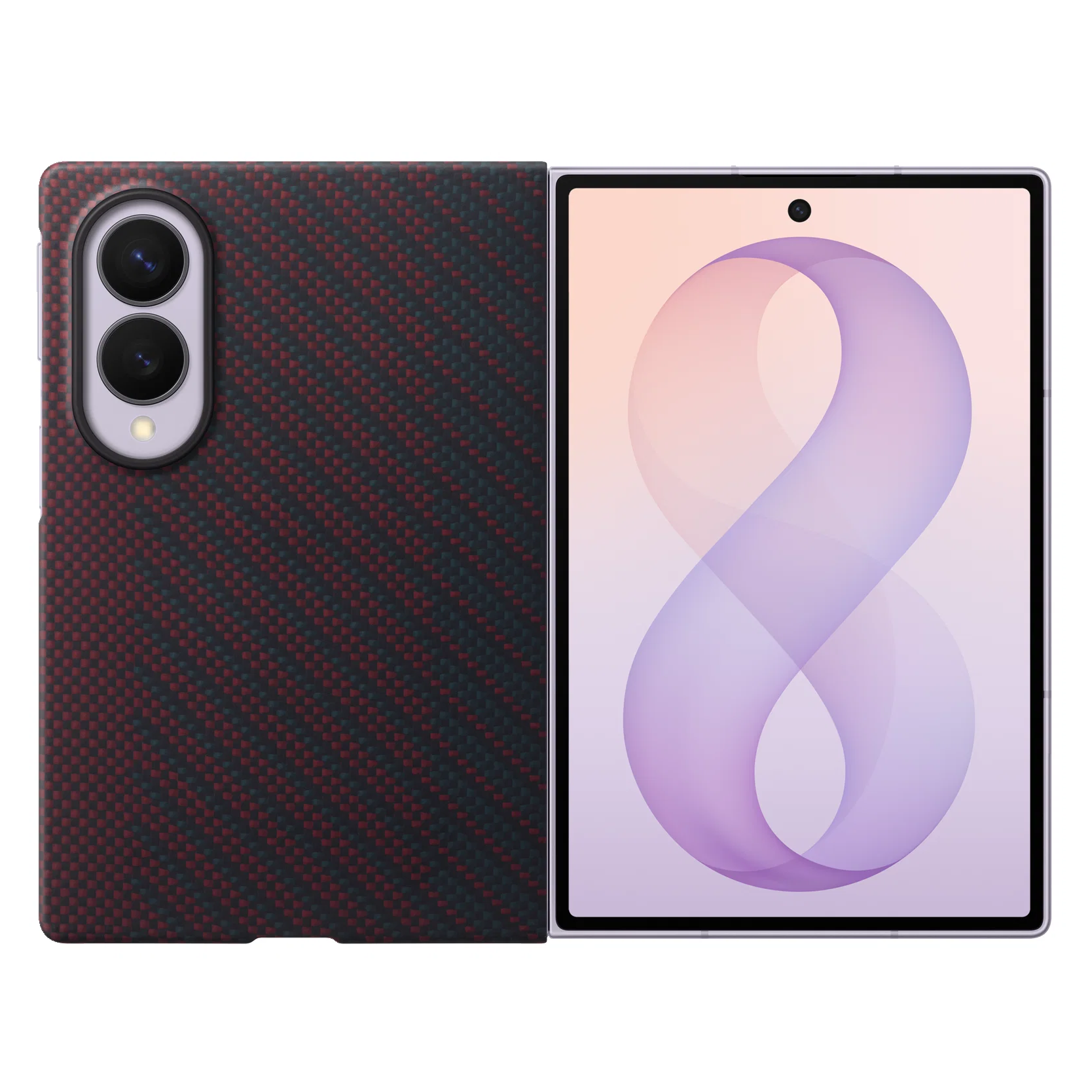 Samsung Z Fold8 Carbon Case, 0.8mm Slim Carbon Fiber Back Cover with Magsafe - Wine