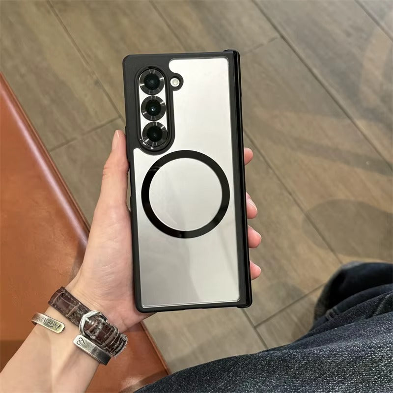 Samsung Galaxy Z Fold7 Shockproof Case with Front Glass and Hinge Protection with Magsafe - Clear