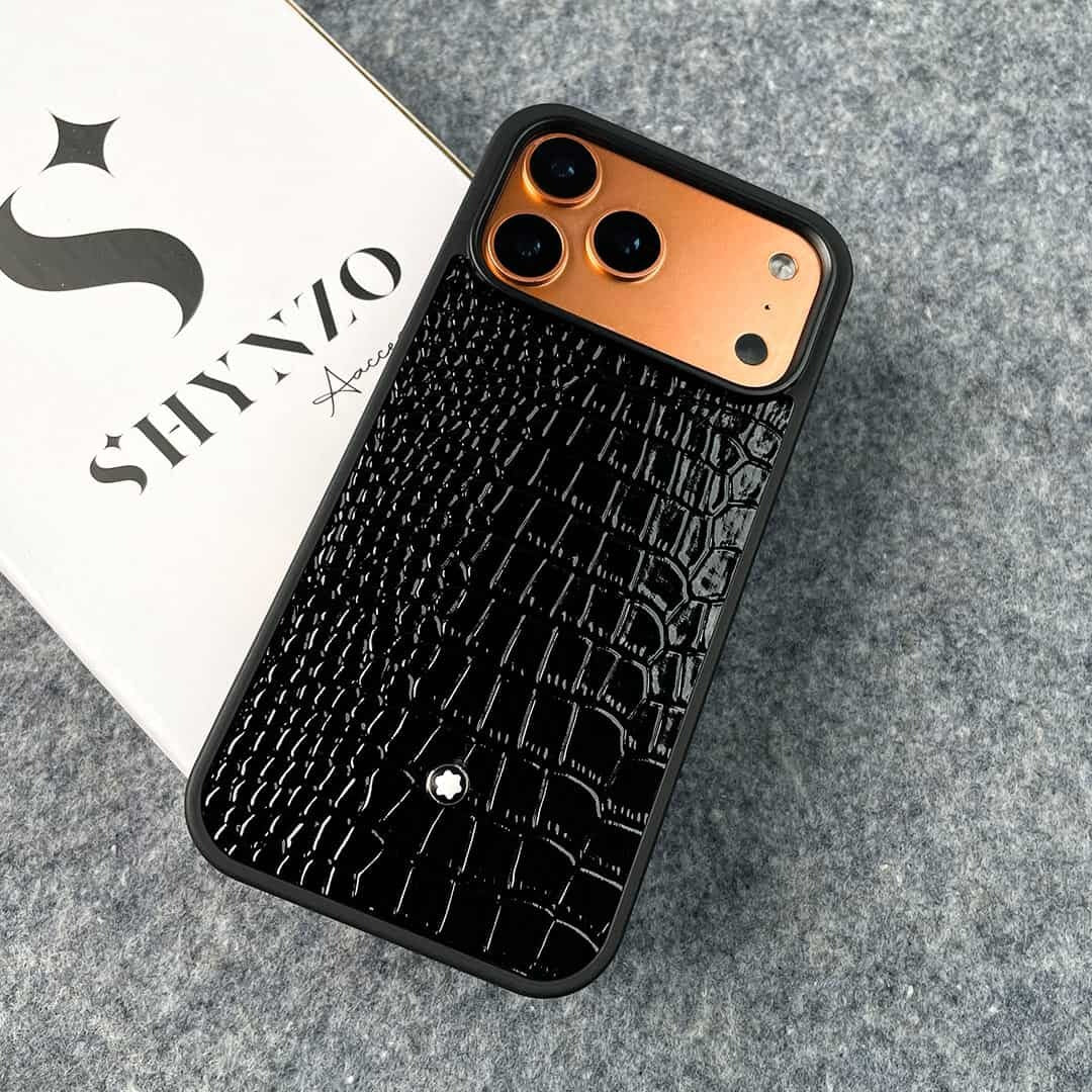 iPhone 18 Pro Leather Cover Premium Look Leather Case - Black