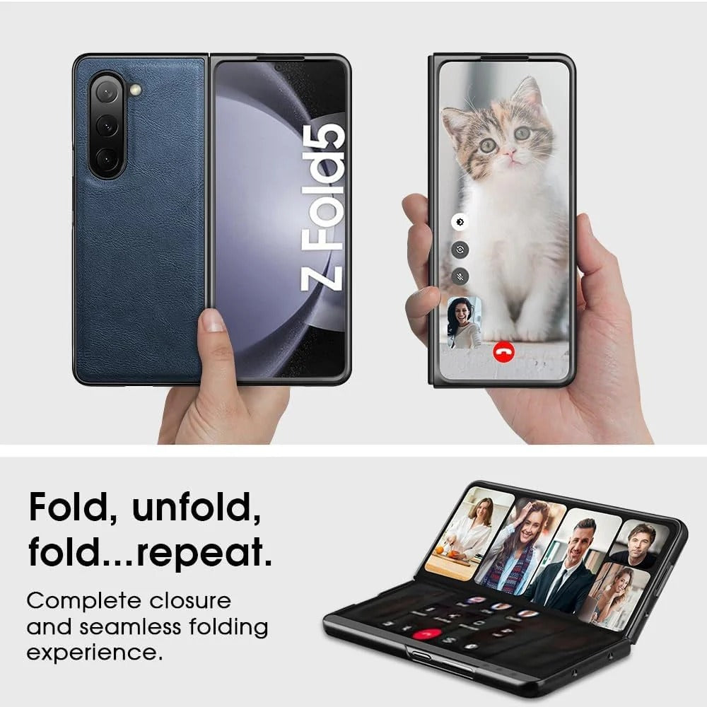 Samsung Galaxy Z Fold7 Durable Shockproof Protective Leather Case