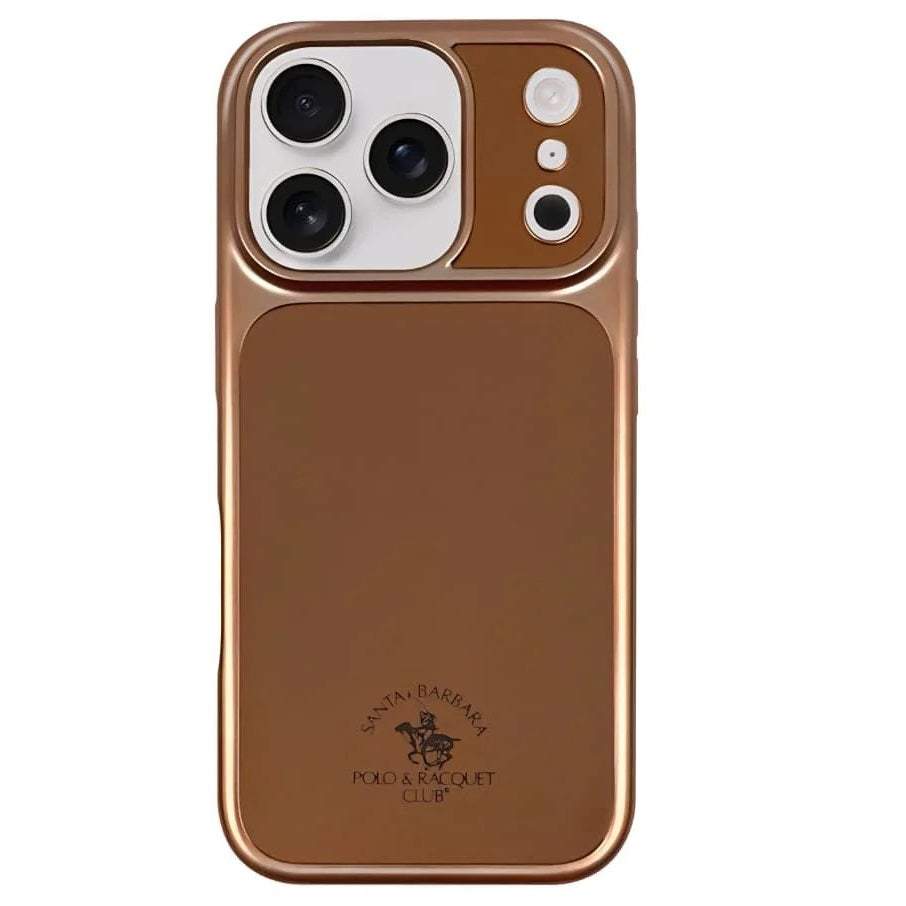 iPhone 17 Pro Leather Case, Original Santa Barbara Lucas Series Leather Back Cover - Brown