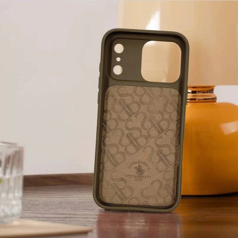 iPhone 17 Pro Leather Case, Original Santa Barbara Cedric Series Leather Back Cover - Brown