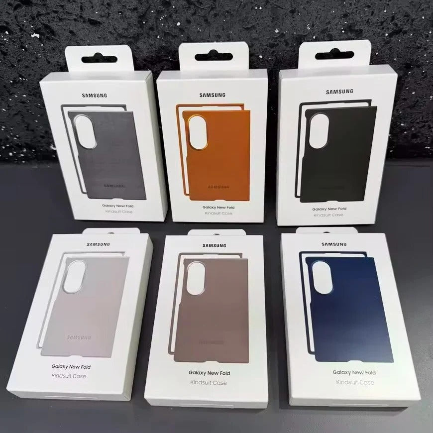 Samsung Z Fold8 Leather Case, Kindsuit Slim Leather Back Cover - Gray