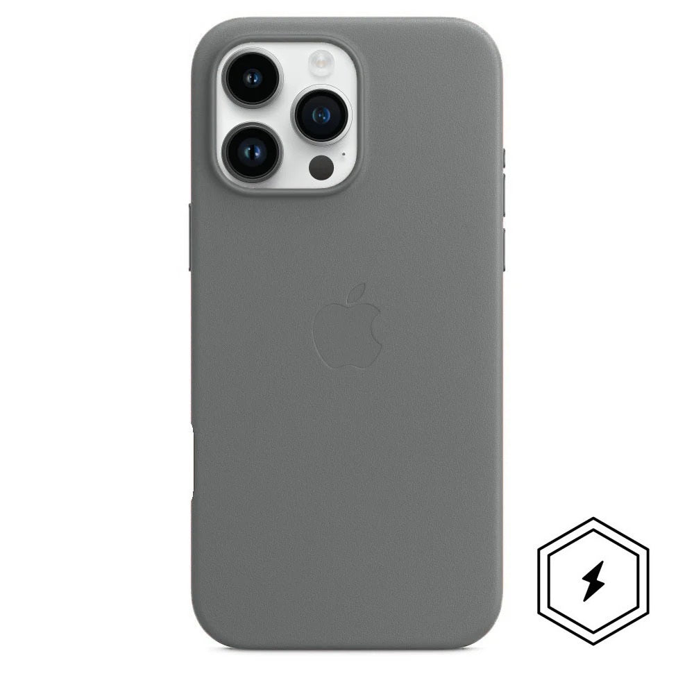 iPhone 16 Pro Leather Case with MagSafe - Gray