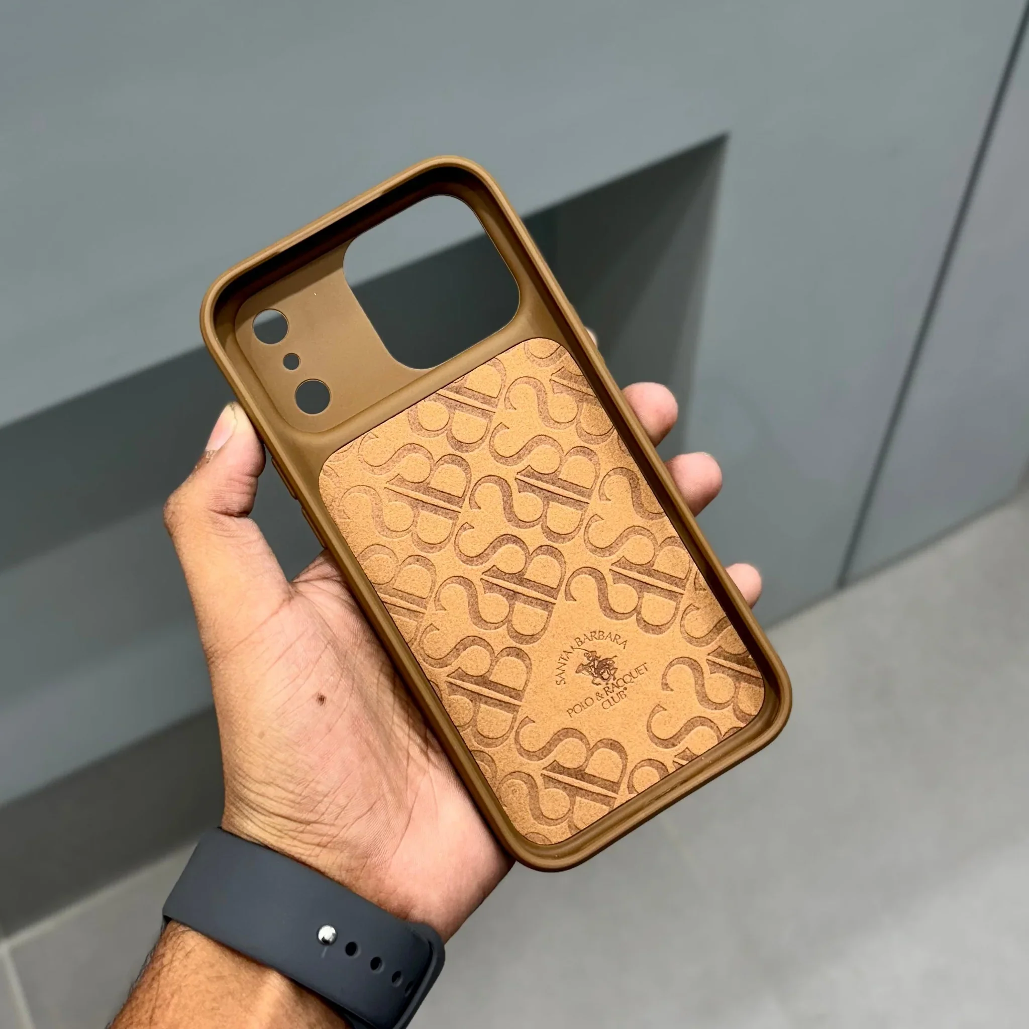 iPhone 17 Pro Max Leather Case, Original Santa Barbara Primo Series Leather Back Cover - Brown