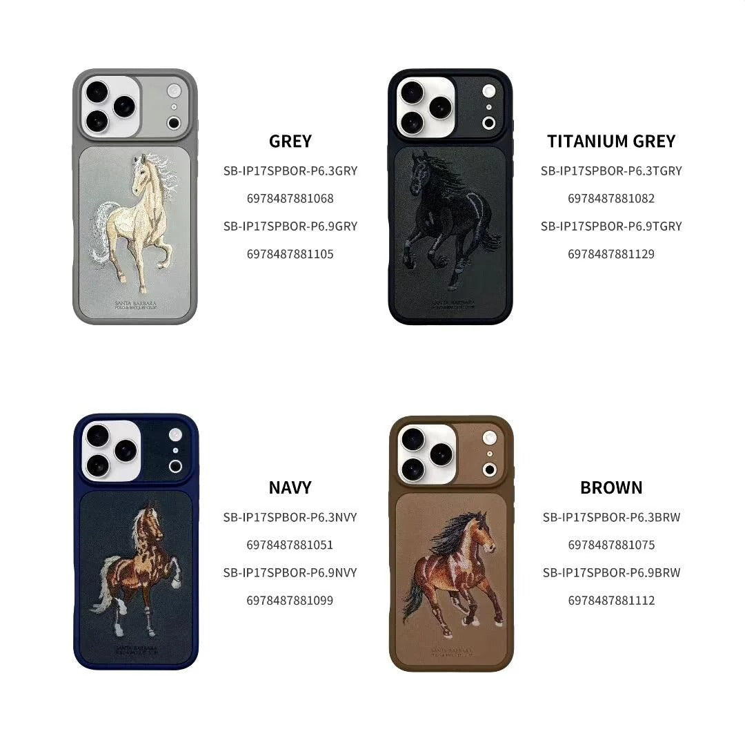 iPhone 17 Pro Max Santa Barbara Boris Series Leather Back Cover