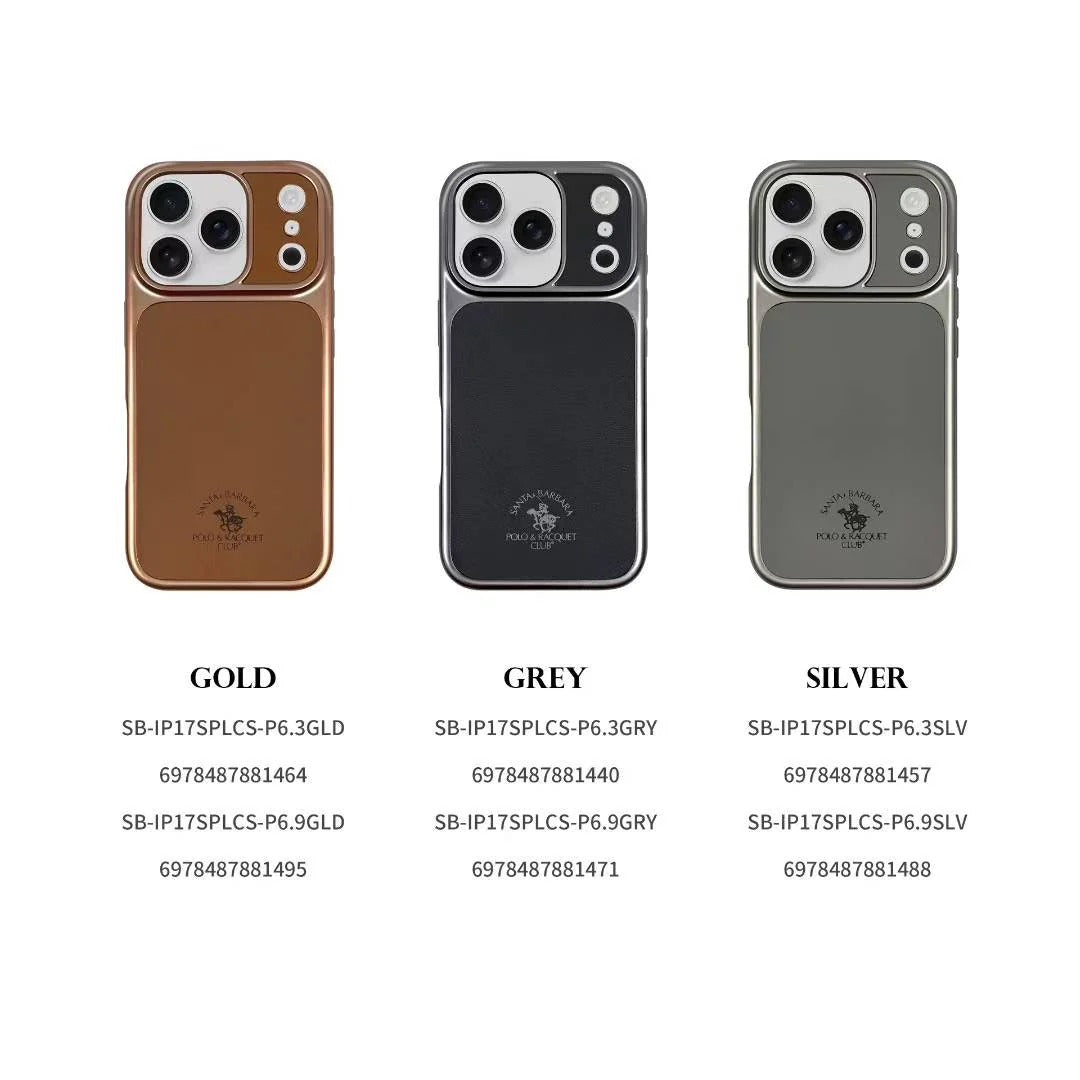 iPhone 17 Pro Leather Case, Original Santa Barbara Lucas Series Leather Back Cover - Black