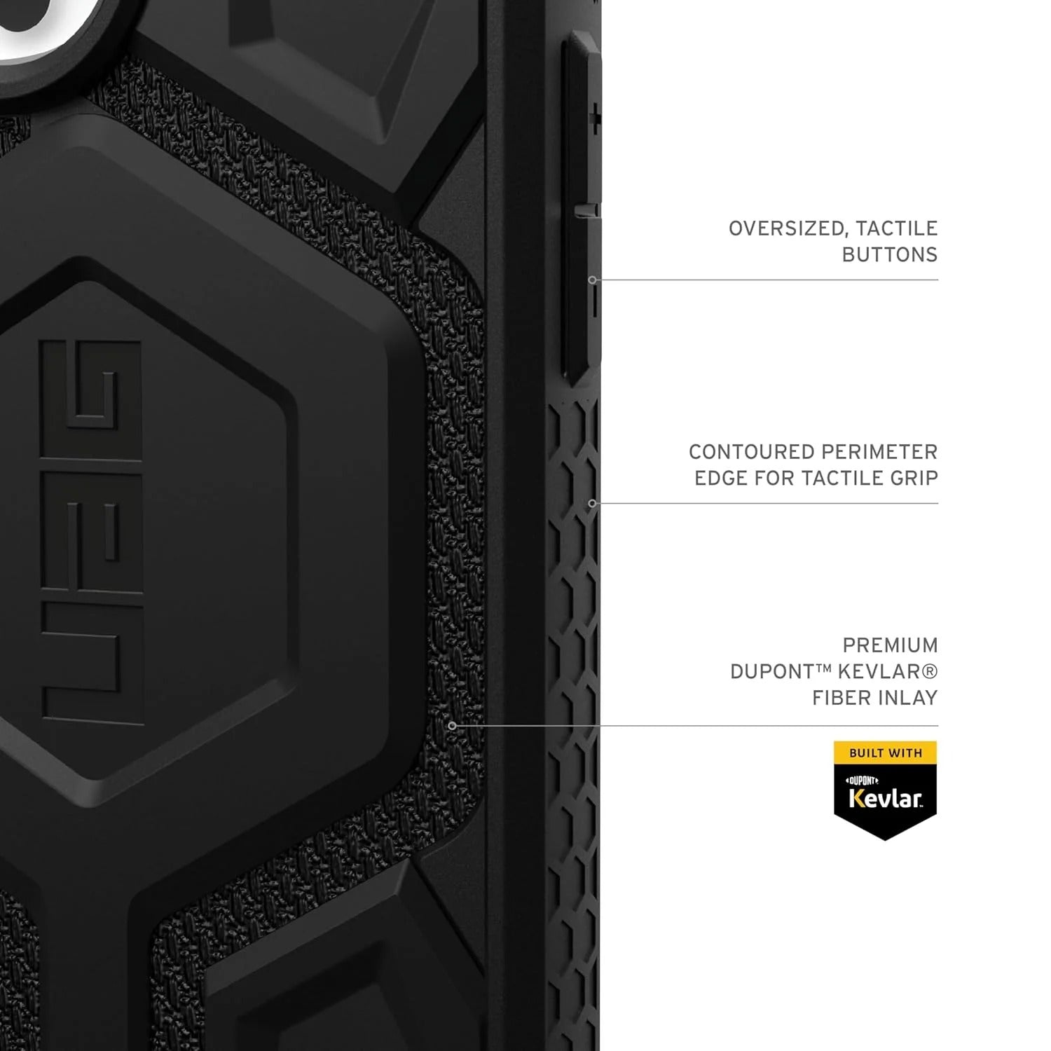 iPhone 16 Pro Max Back Cover Monarch Pro Kevlar Ruged Armor Case with MagSafe - Black