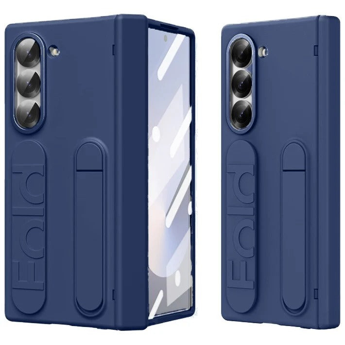Samsung Galaxy Z Fold 6 Skin Feel Case with Silicon Band, Stand & HInge Protection
