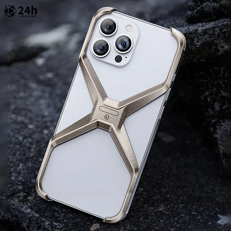 iPhone 16 Pro Rimless Metal Alloy Aluminum Bumper Case - Gold