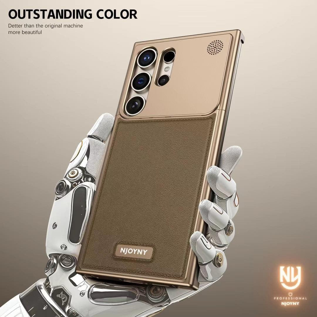 Samsung Galaxy S24 Ultra Aero Flex Metal Frameless Leather Case with Built-in Magsafe & Aroma