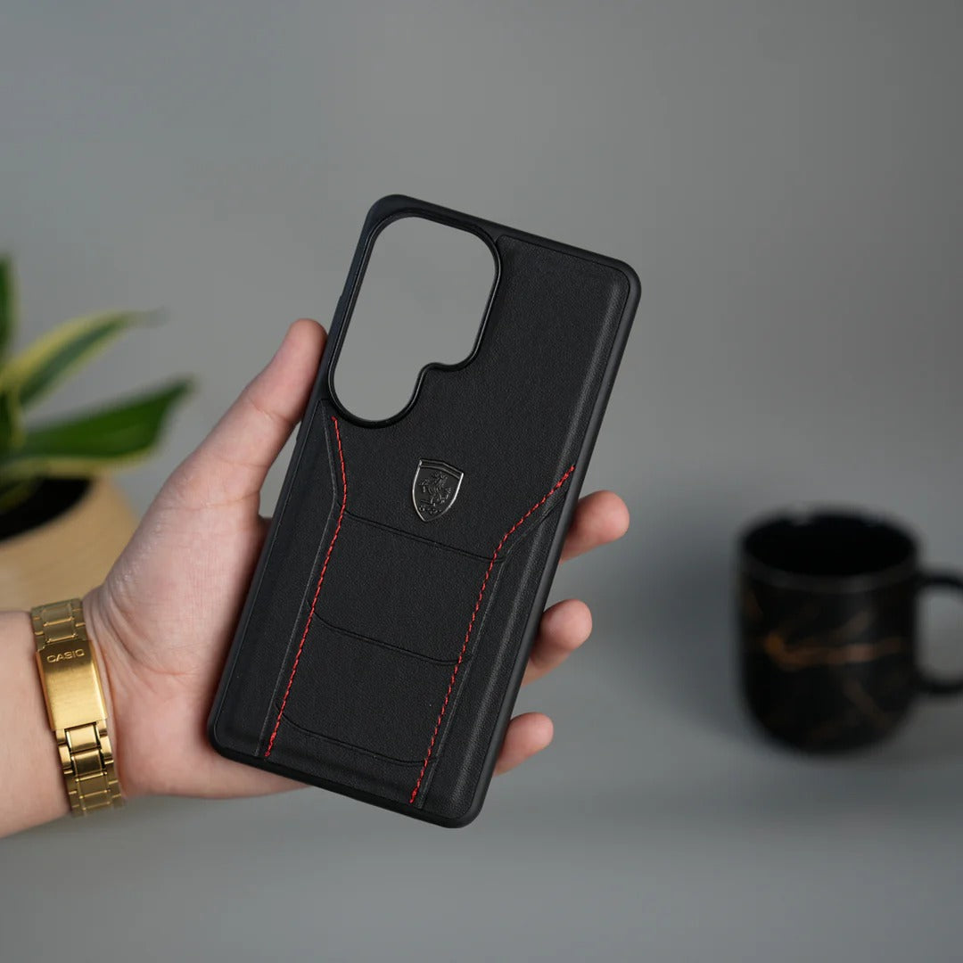 Samsung Galaxy S26 Ultra Luxury Design Leather Case - Black