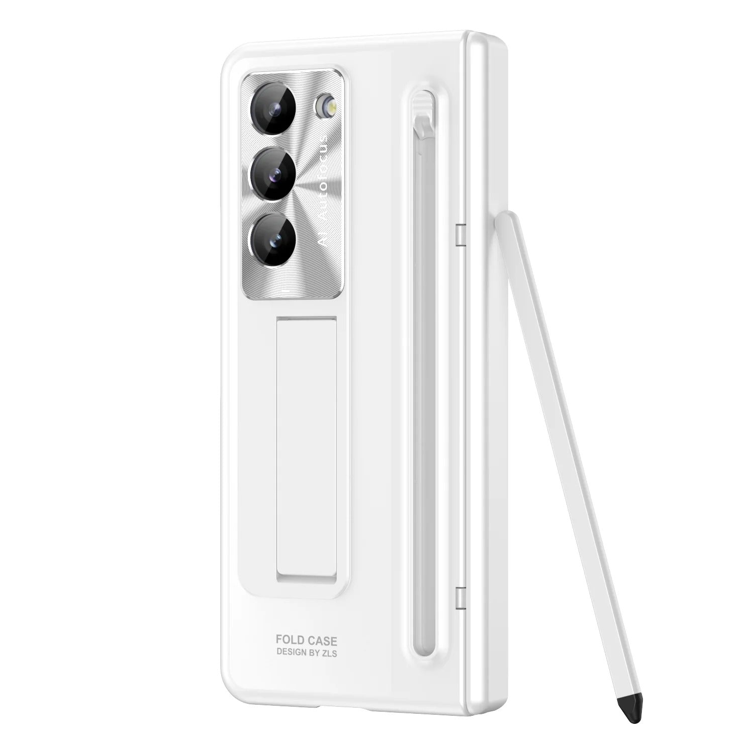 Samsung Galaxy Z Fold 6 Electroplating Back Cover Case with Kickstand, Stylus & Front Glass