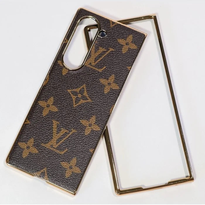 Samsung Galaxy Z Fold7 Luxury Gold Plated Leather Case