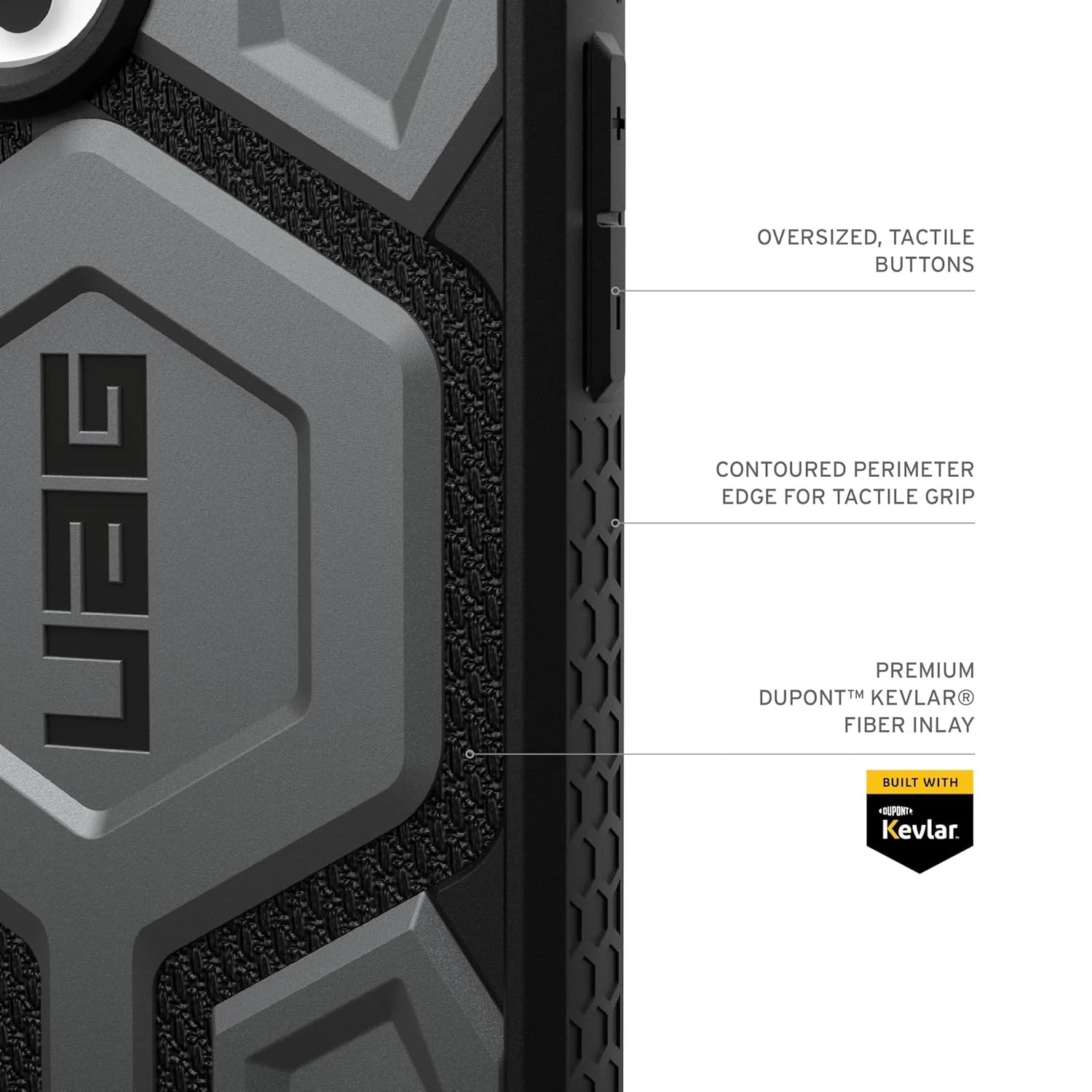 Apple iPhone 16 Pro Back Cover Monarch Pro Kevlar Ruged Armor with MagSafe - Gray