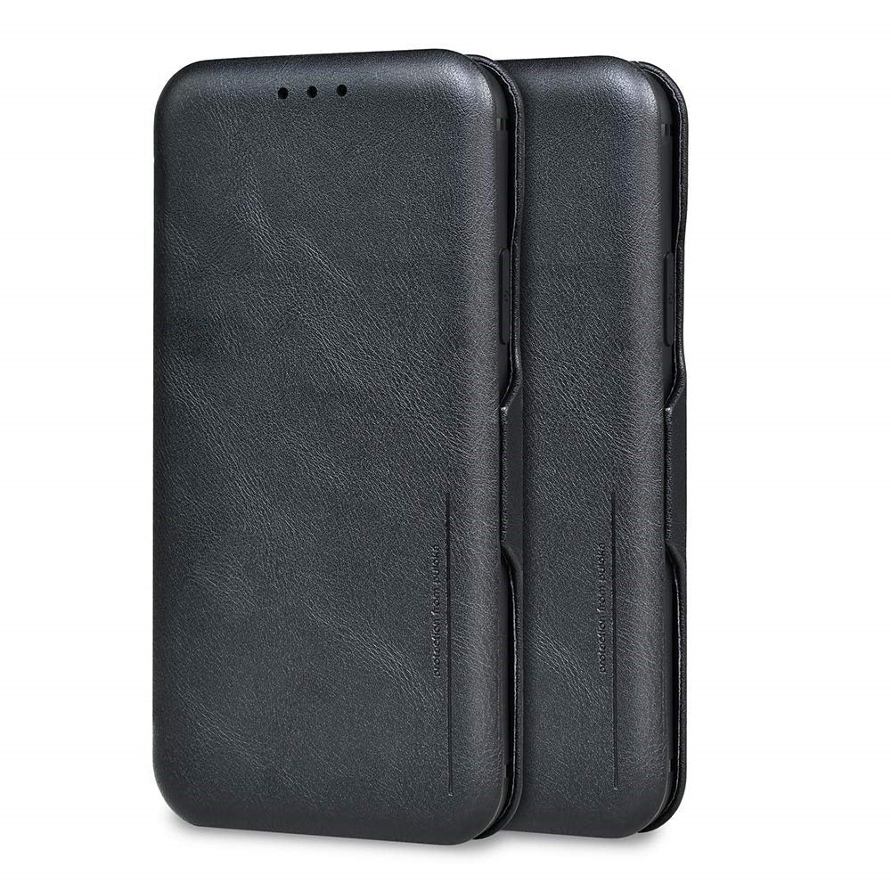 iPhone 13 Pro Leather Flip Cover with Card Slot & Kickstand Function – Black