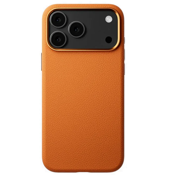 iPhone 17 Pro Max Business Style Leather Case with NFC Button