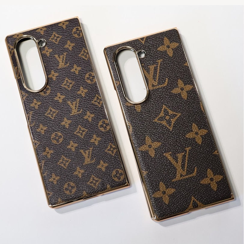 Samsung Galaxy Z Fold7 Luxury Gold Plated Leather Case
