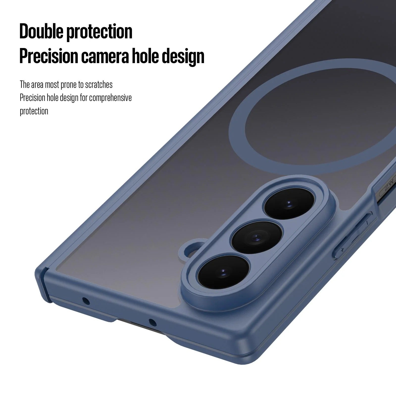 Samsung Z Fold8 Ultra Skin Feel Smoke, Dual Central Axis Magsafe Case with Hinge Protection