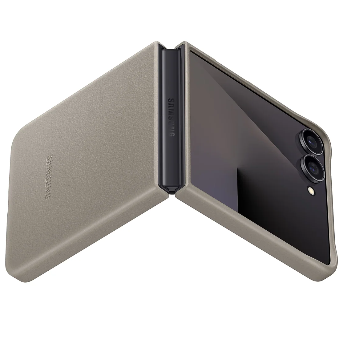 Samsung Galaxy Z Flip7 Leather Protective Shell Cover Back Cover - Titanium