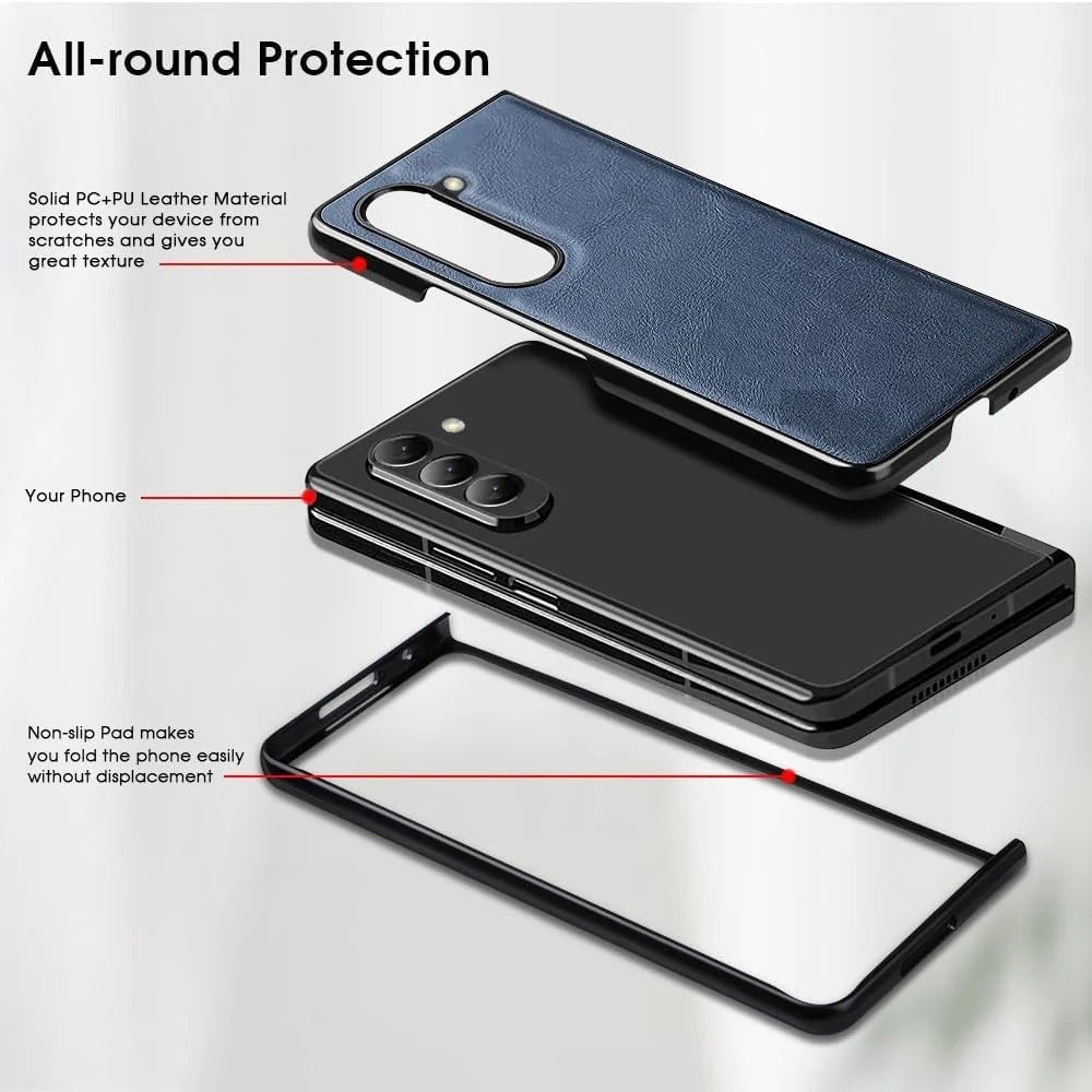 Samsung Galaxy Z Fold7 Durable Shockproof Protective Leather Case