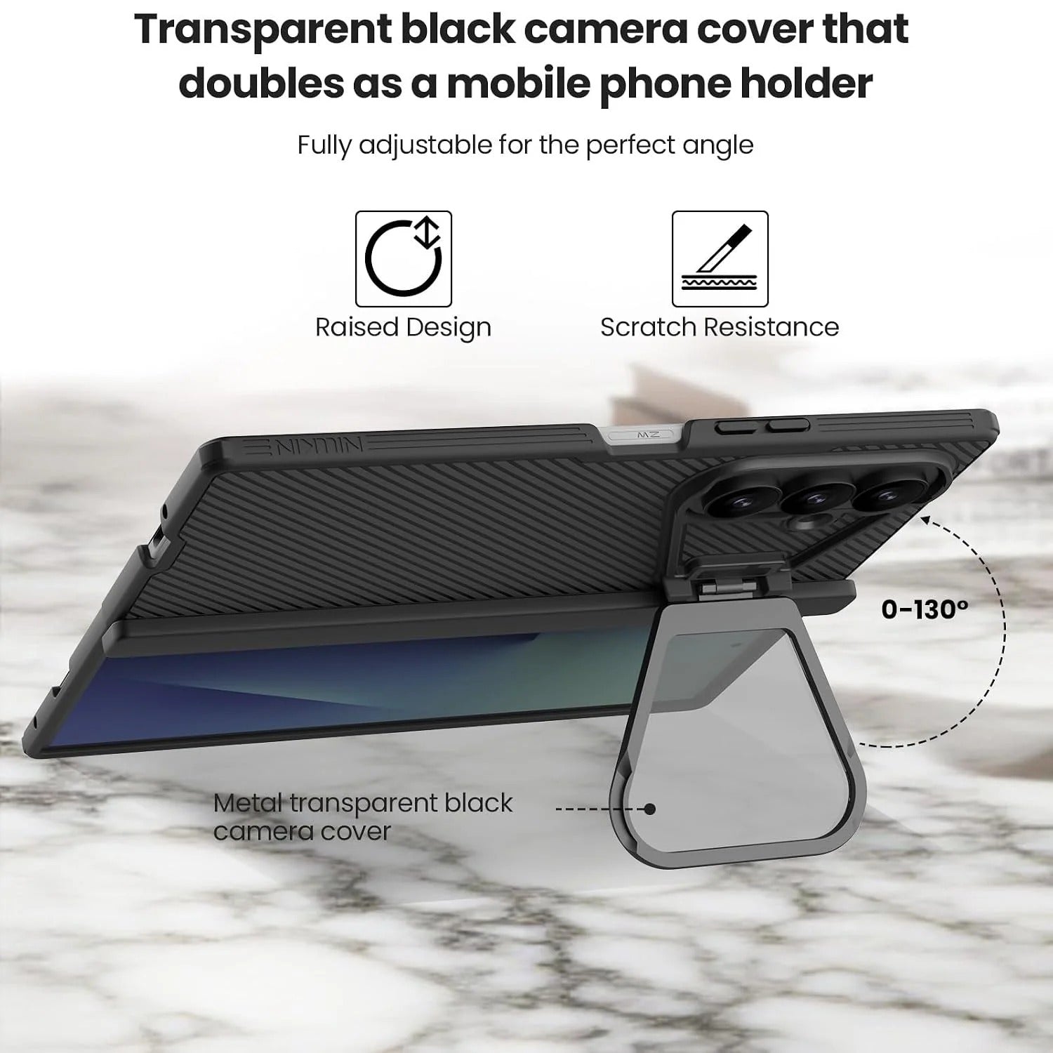 Samsung Galaxy Z Fold8 Ultra Nillkin CamShield Prop Case with Metal Camera Kickstand & MagSafe – Black