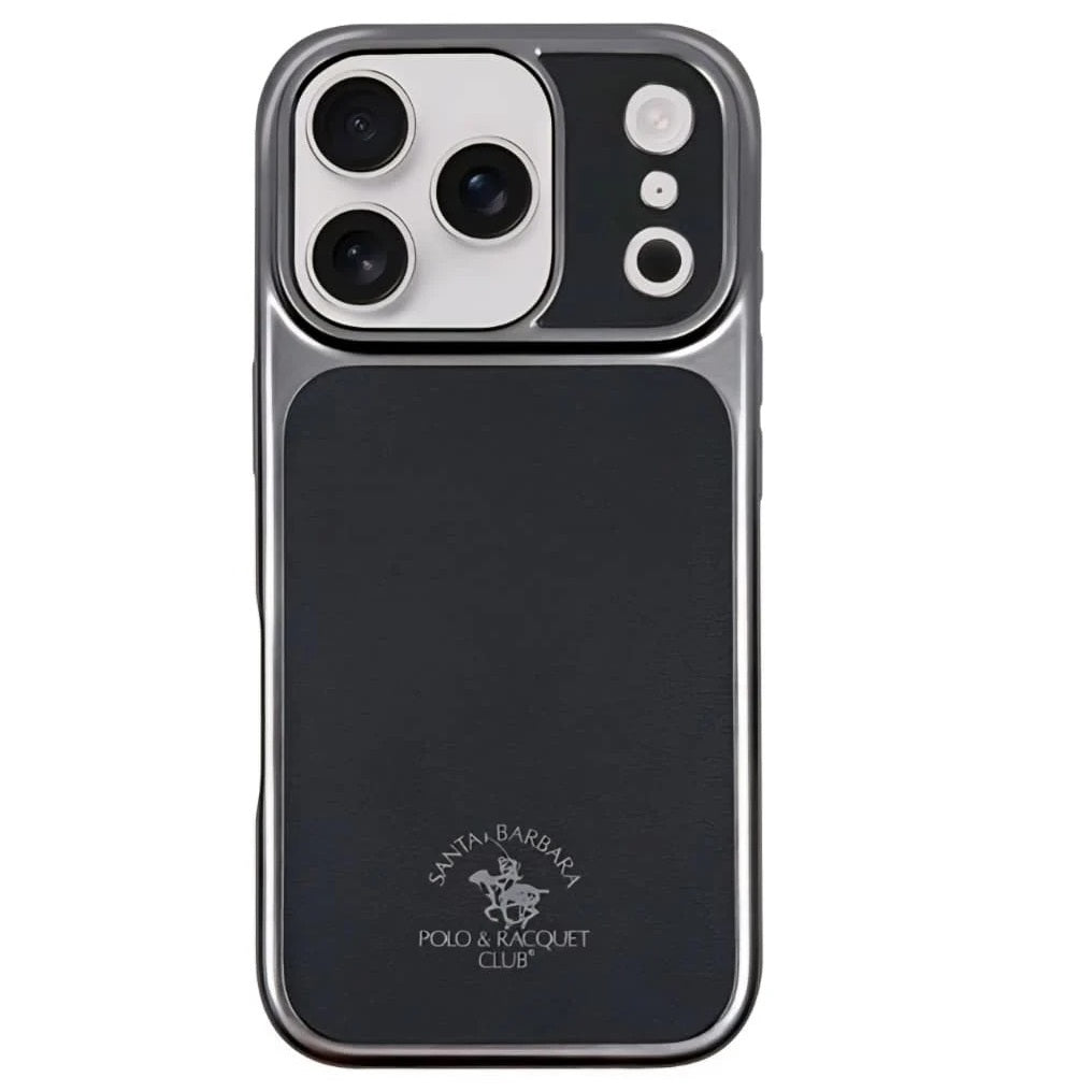 iPhone 17 Pro Leather Case, Original Santa Barbara Lucas Series Leather Back Cover - Black