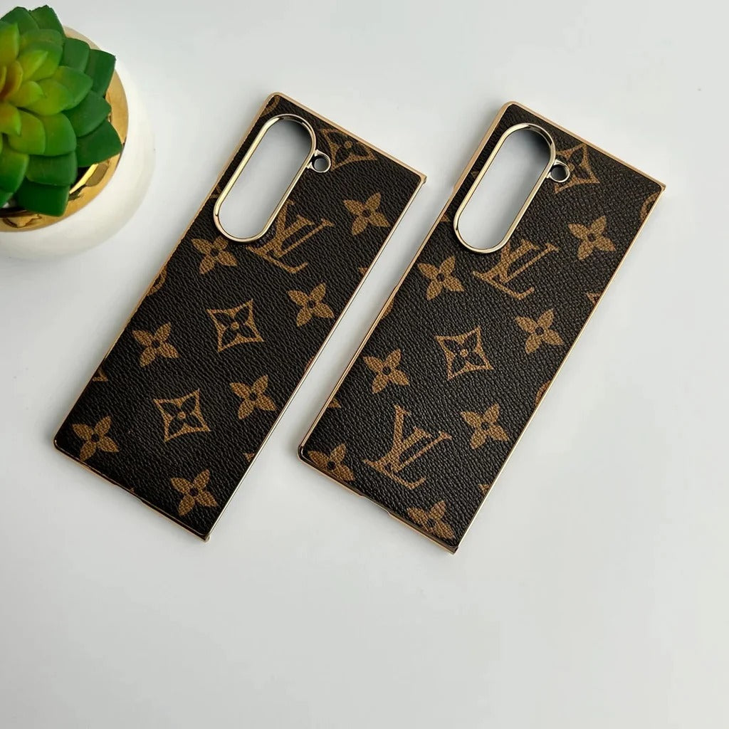 Samsung Galaxy Z Fold6 Luxury Gold Plated Leather Case