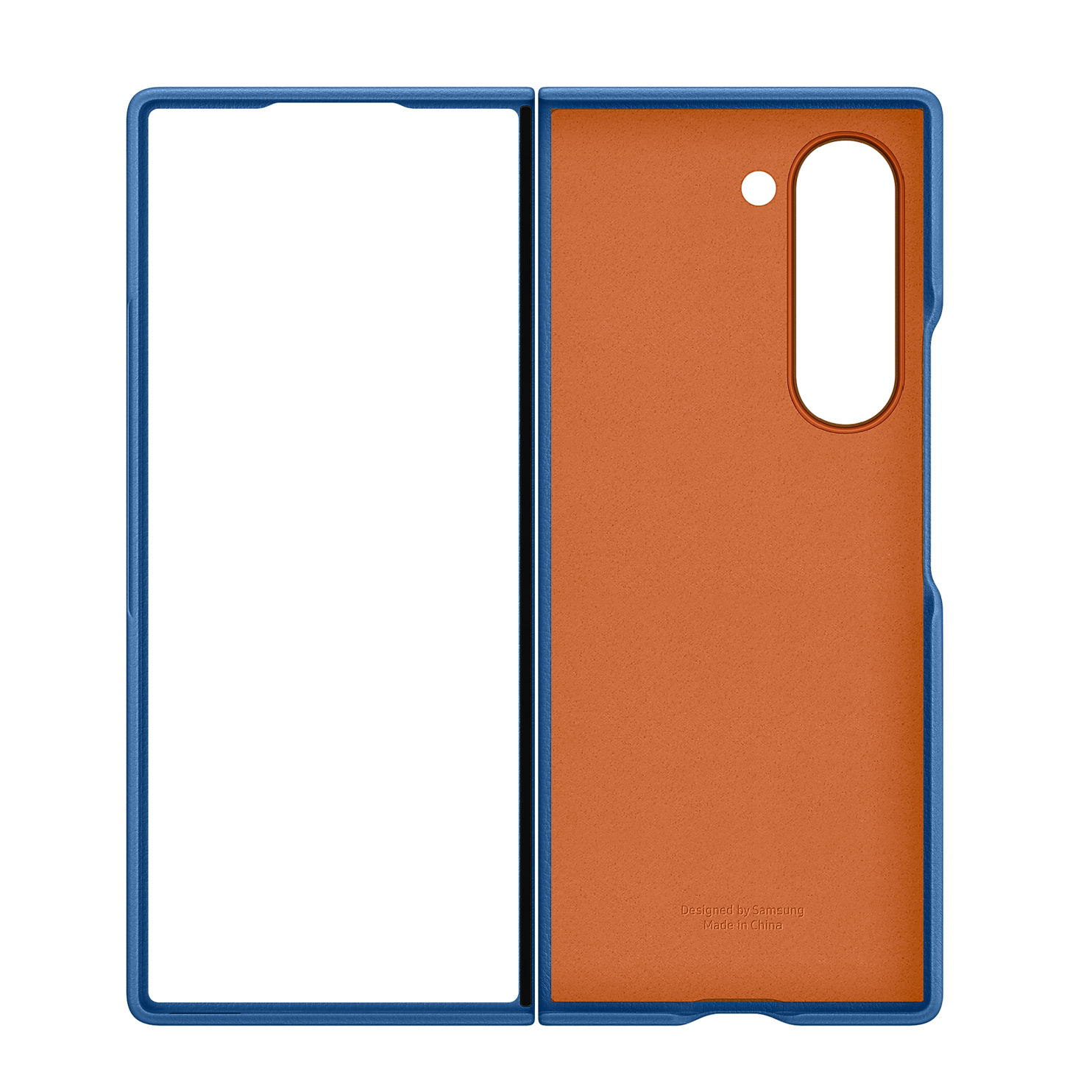 Samsung Galaxy Z Fold 7 Leather Case Protection Protective Shell Case Cover - Blue