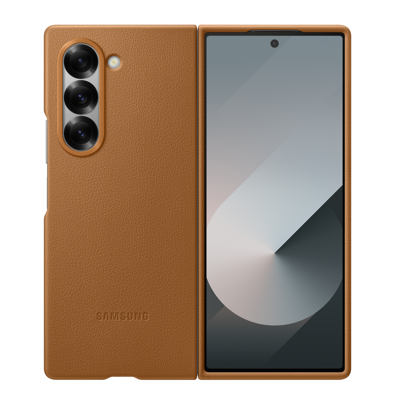 Samsung Galaxy Z Fold6 Leather Back Cover Case - Brown