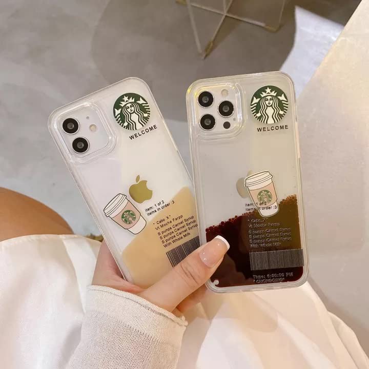 iPhone 14 Pro Max Starbucks Coffee Case with Floating Cup - Caramel