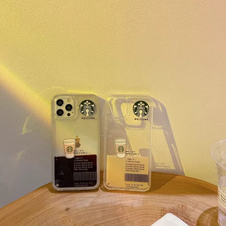iPhone 14 Pro Max Starbucks Coffee Case with Floating Cup - Caramel