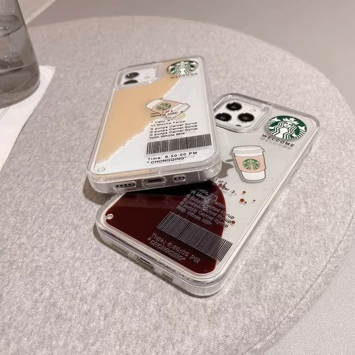 iPhone 14 Pro Max Starbucks Coffee Case with Floating Cup - Caramel