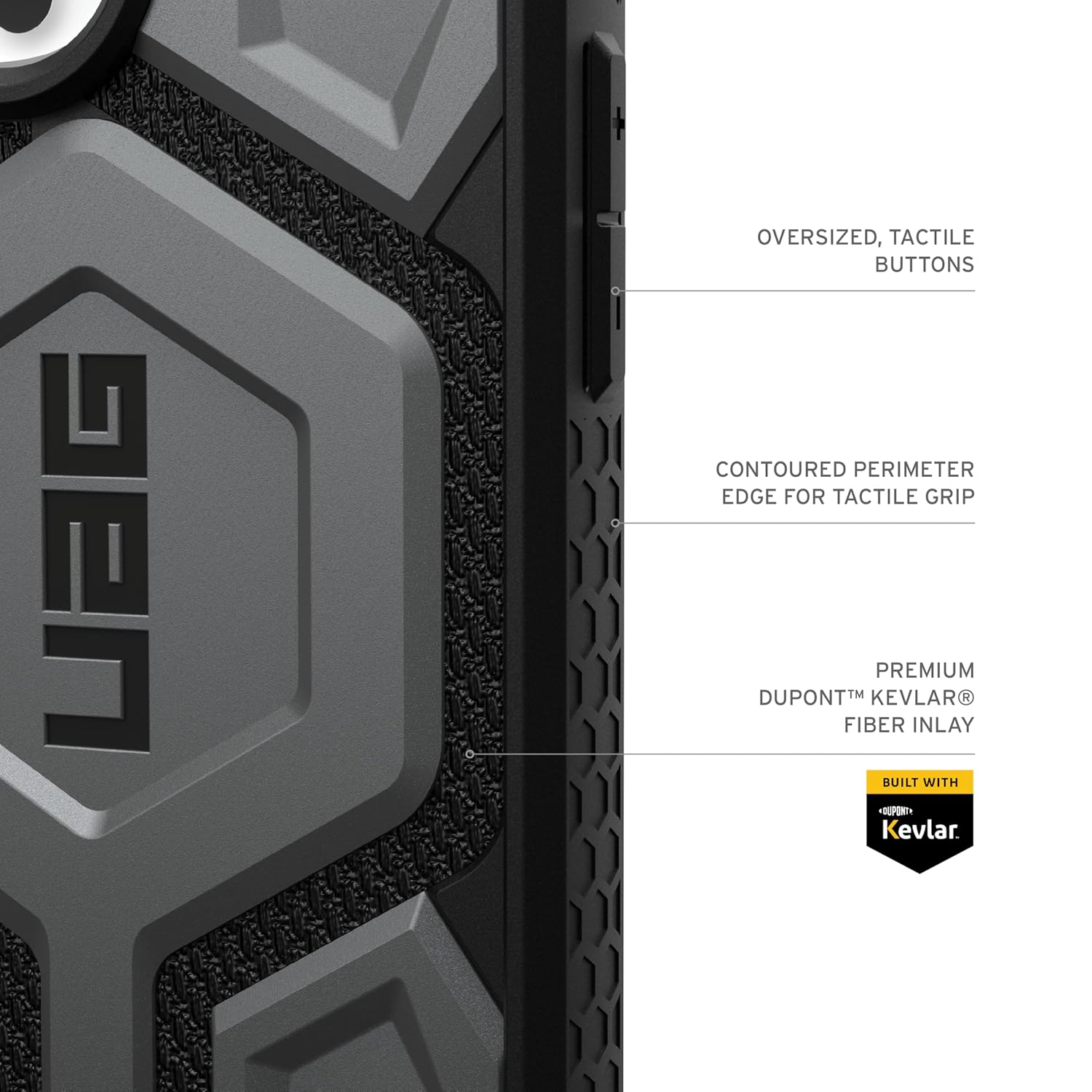 iPhone 16 Pro UAG Case, Monarch Pro Kevlar Series with Magsafe - Grey