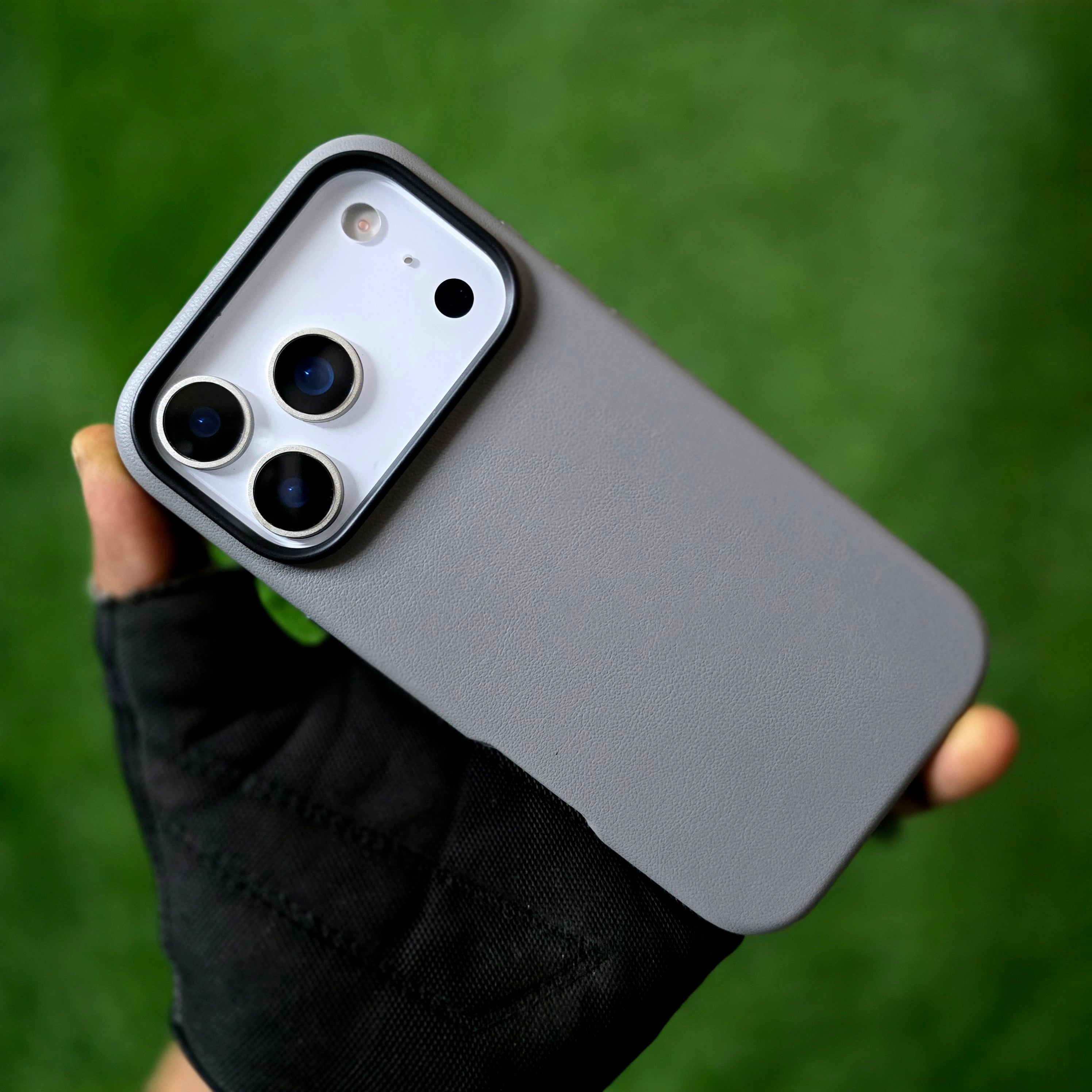 iPhone 17 Pro Leather Cover, Genuine Kzdoo Noble Collection Series Leather Case - Grey