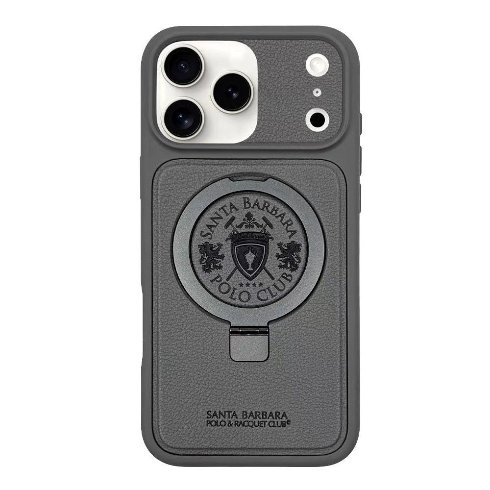 iPhone 17 Pro Genuine Leather Original Santa Barbara Polo Club Primo Series Case with Magsafe - Grey