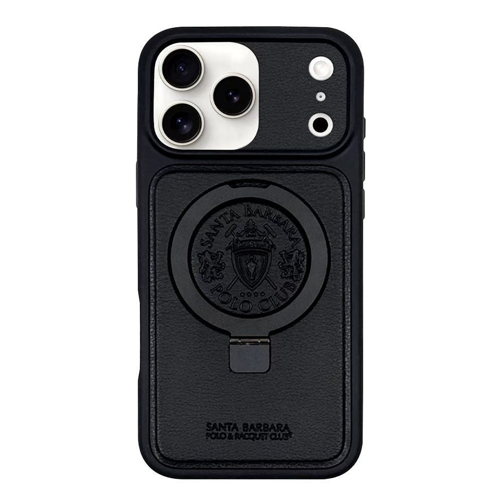 iPhone 17 Pro Genuine Leather Original Santa Barbara Polo Club Primo Series Case with Magsafe - Black