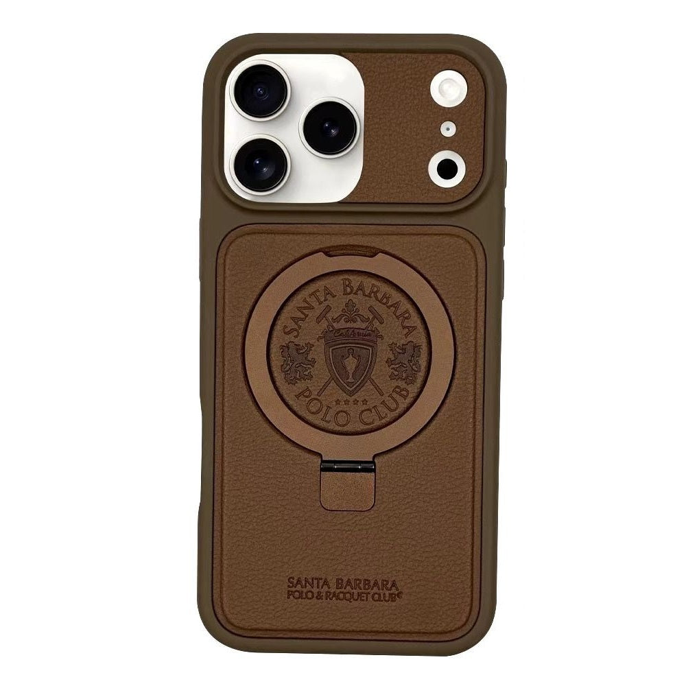iPhone 17 Pro Genuine Leather Original Santa Barbara Polo Club Primo Series Case with Magsafe - Brown