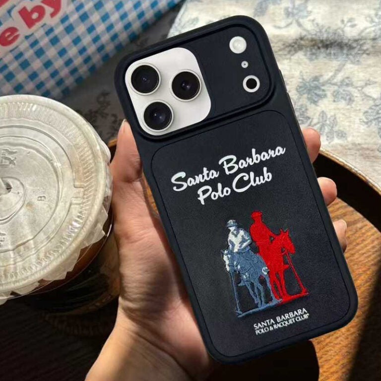 iPhone 17 Pro Genuine Leather Original Santa Barbara Polo Club Questa Series Case with Magsafe - Black