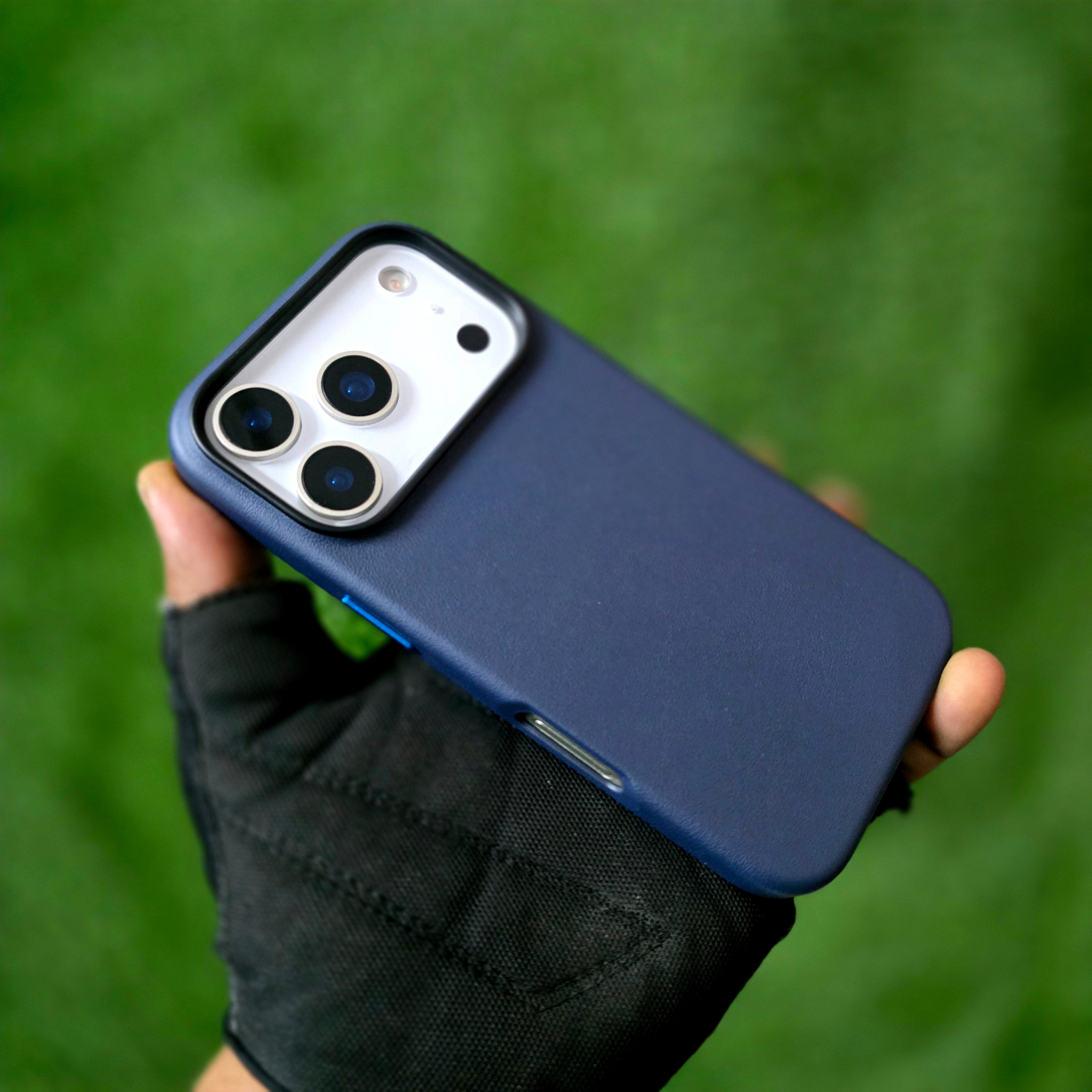 iPhone 17 Pro Leather Cover, Genuine Kzdoo Noble Collection Series Leather Case - Blue