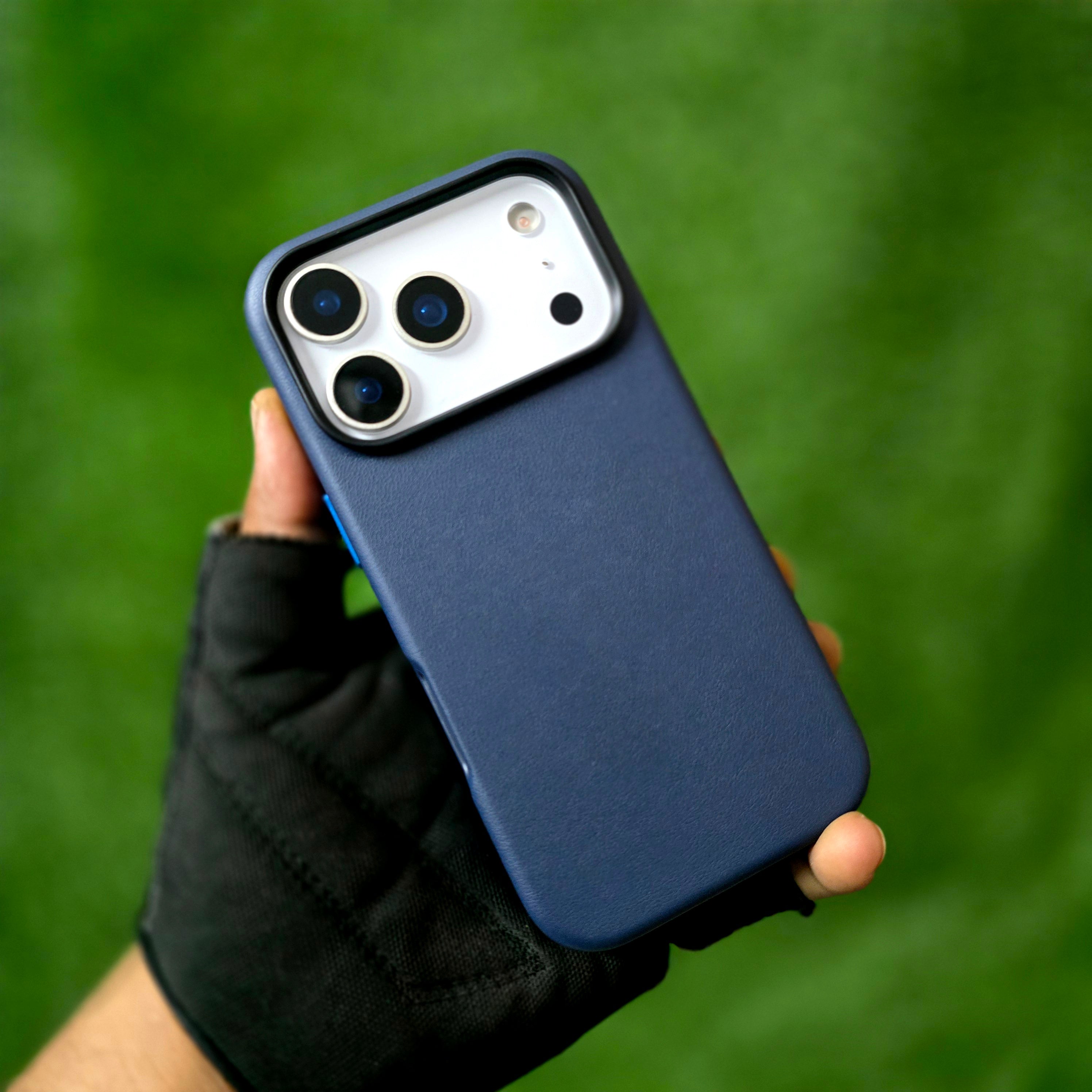 iPhone 17 Pro Leather Cover, Genuine Kzdoo Noble Collection Series Leather Case - Blue